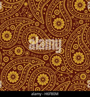 Seamless Paisley sfondo. Elegante disegnato a mano disegno vettoriale Illustrazione Vettoriale