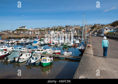 Findochty villaggio ed un porto, Moray Firth, regione delle Highlands della Scozia Foto Stock