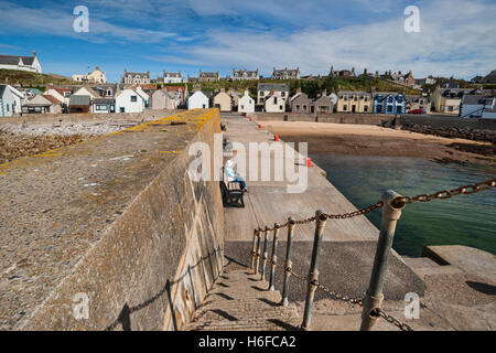 Findochty villaggio ed un porto, Moray Firth, regione delle Highlands della Scozia Foto Stock