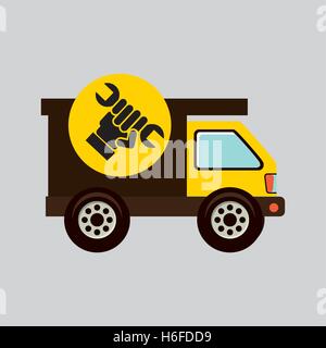 Costruzione icona a ingranaggio chiave manuale illustrazione vettoriale EPS10 Illustrazione Vettoriale