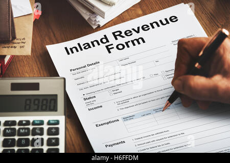 L Inland Revenue Dettagli modulo Concept Foto Stock