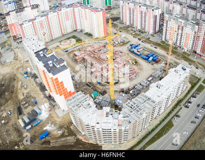 Vista panoramica sul sito in costruzione in Tyumen Foto Stock