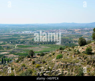 Campagna vicino a Valencia in Spagna. Vista dal monastero di San Michele a Lliria Foto Stock