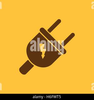 La spina elettrica icona. Spina elettrica simbolo. Appartamento illustrazione vettoriale Illustrazione Vettoriale