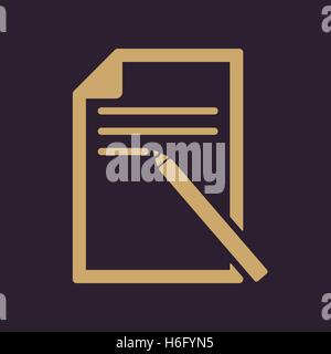 La nota icona della carta. File di testo simbolo. Appartamento Illustrazione Vettoriale