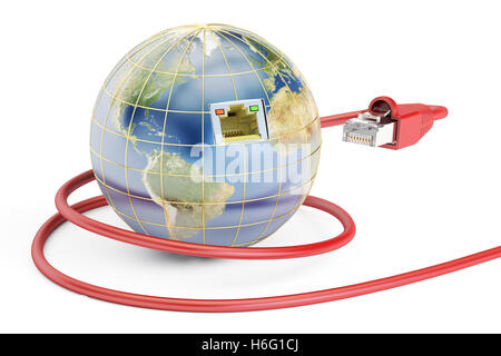 Global Networking concetto di connessione. Il rendering 3D Foto Stock