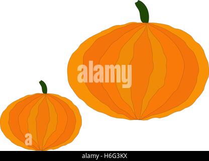 Zucca icona colorata. La zucca - un grande bellissimo vegetale, il simbolo di Halloween e di ringraziamento. Illustrazione Vettoriale