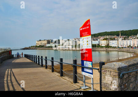 Weston-Super-Mare, dal lago marino, Somerset, Inghilterra, Regno Unito Foto Stock