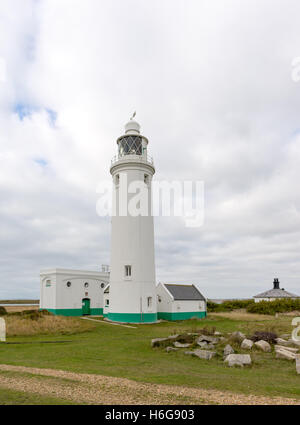 Hurst Point Lighthouse, inglese costa sud, Hampshire, Regno Unito. Foto Stock