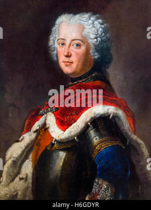 Federico il Grande (Friedrich Der Große:1712-1786) come principe ereditario. Ritratto di Antoine Pesne, olio su tela, c.1739. Federico II fu re di Prussia dal 1740 fino alla sua morte nel 1786 Foto Stock
