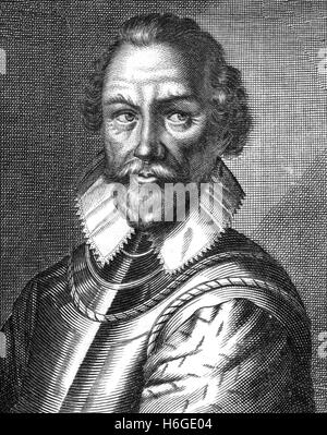 MARTIN FROBISHER (c) 1536-1594 marinaio inglese e avventuriero. Incisione di Michael van der Gucht circa 1670 Foto Stock