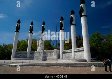 Ninos Heroes monumento (boy cadet heros) nel Chapultepec Park, a Città del Messico. Foto Stock