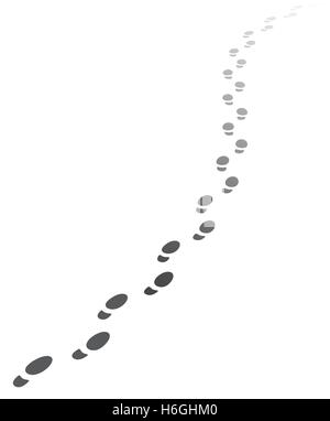 Passi a piedi.illustrazione vettoriale di sfuggente impronte umane con copia spazio. EPS vettoriali10. Illustrazione Vettoriale