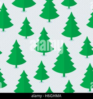 Albero di natale seamless pattern in stile appartamento. Illustrazione Vettoriale