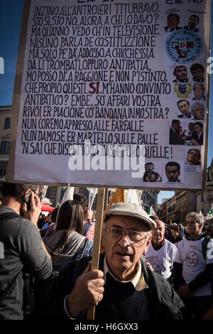 Roma, Italia. 29 ott 2016. Piazza del Popolo manifestazione nazionale a sostegno della riforma della Costituzione italiana referendum organizzato da Matteo Renzi premier del partito democratico di dicembre 4, 2016 chiamato "Sì". © Andrea Ronchini/Pacific Press/Alamy Live News Foto Stock