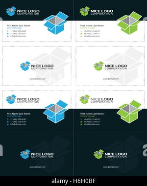 Casella isometrica business cards 2 Illustrazione Vettoriale