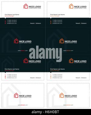 Il logo della casa business card 1 Illustrazione Vettoriale