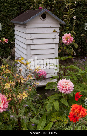 Alveare in un giardino a Den Gamle By, Aarhus, Danimarca Foto Stock