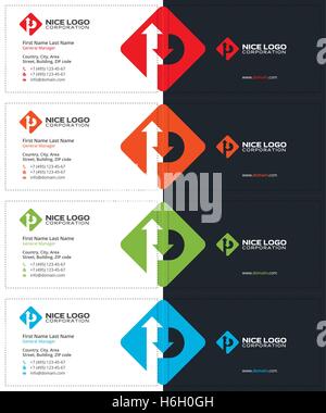 Parcheggio business card dark Illustrazione Vettoriale