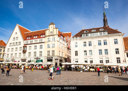 Piazza del Municipio, Raekoja Plats, Città Vecchia, Tallinn, Estonia Foto Stock