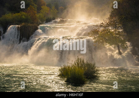 Skradinski cascata, Parco Nazionale di Krka, Croazia Foto Stock