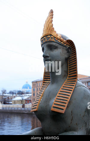 Antica Eguptian sphinx statua di San Pietroburgo, Russia Foto Stock