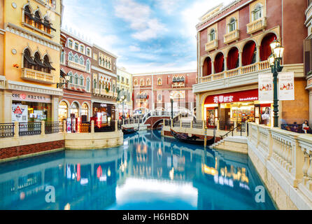 Il Grand Canal Shoppes all'interno del Hotel Veneziano, Cotai, Macao. Foto Stock