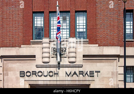 Segno sopra l'ingresso al mercato di Borough di Southwark vicino al London Bridge Foto Stock