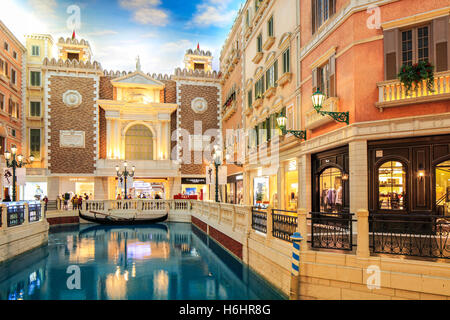 Il Grand Canal Shoppes all'interno del Hotel Veneziano, Cotai, Macao. Foto Stock