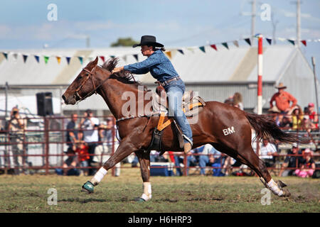 Australian Cowboy all annuale Lang Lang Rodeo. Victoria, Australia. Foto Stock