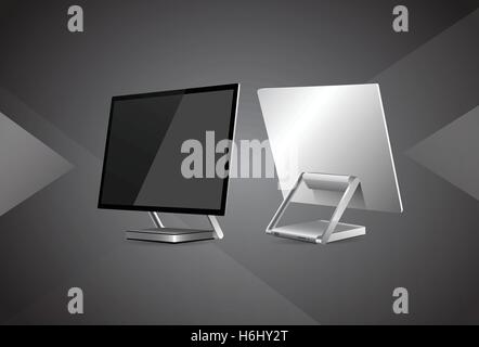 Desktop workstation Monitor vuota nella Schermata vuota illustrazione vettoriale Illustrazione Vettoriale