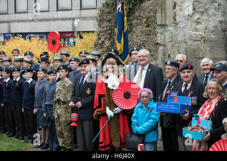 Brentwood, Essex, 29 ottobre 2016 il lancio del papavero appello, Brentwood, Essex Credit: Ian Davidson/Alamy Live News Foto Stock