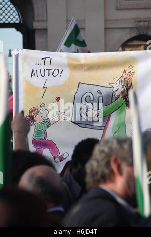 Roma, Italia. 29 ott 2016. Il Partito Democratico partito politico rally nel Piazzale del Popolo, Roma, Italia per votare sì al referendum per la riforma costituzionale del 4 dicembre del credito: Gari Wyn Williams / Alamy Live News Foto Stock