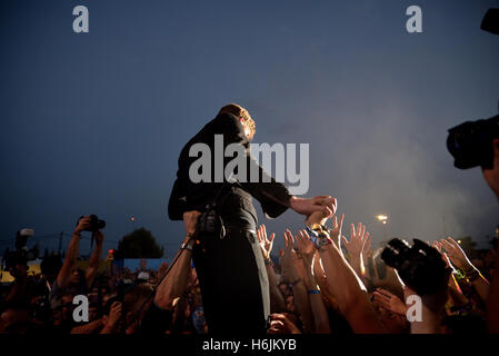 BENICASSIM, Spagna - 18 Luglio: Kaiser Chiefs (banda) in concerto a FIB Festival il 18 luglio 2015 a Benicassim, Spagna. Foto Stock