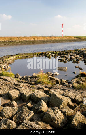 Hadeln Canal a Otterndorf, Bassa Sassonia Foto Stock