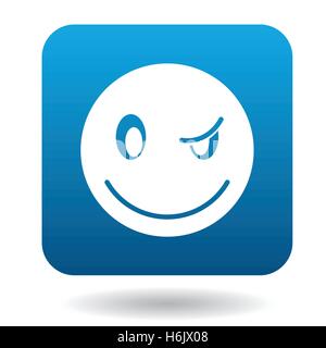 Eyewink sospette icona di emoticon, stile semplice Illustrazione Vettoriale