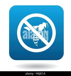 Nessun segno di ape, icona di stile semplice Illustrazione Vettoriale