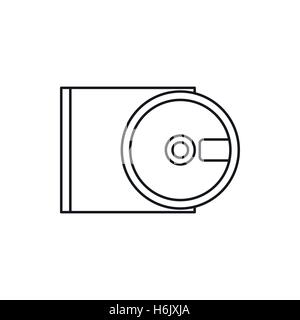 Unità DVD icona Apri, stile contorno Illustrazione Vettoriale