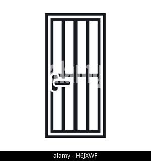 Sportello in acciaio icona, stile semplice Illustrazione Vettoriale