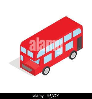 Rosso inglese icona bus isometrica 3d style Illustrazione Vettoriale