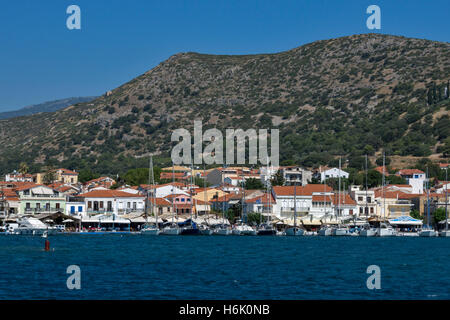 Vista panoramica di Pythagorio porto Isola di Samos Grecia Foto Stock