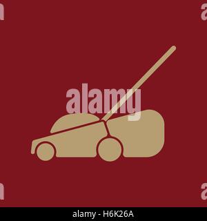 Il tosaerba icona. Simbolo di erba. Appartamento illustrazione vettoriale Illustrazione Vettoriale