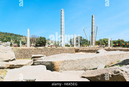 Etiopia, Axum, stelas del sito archaeologica Foto Stock