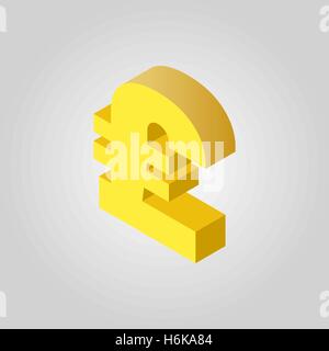 La sterlina britannica e la relativa icona. Contanti e denaro, ricchezza, pagamento, GBP simbolo.3D isometrica. Appartamento illustrazione vettoriale Illustrazione Vettoriale