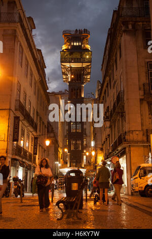 Elevador de Santa Justa o ascensore, Lisbona, Portogallo Foto Stock