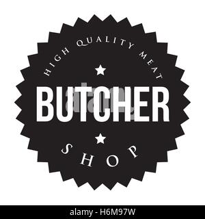 Butcher Shop vintage vettore timbro Illustrazione Vettoriale