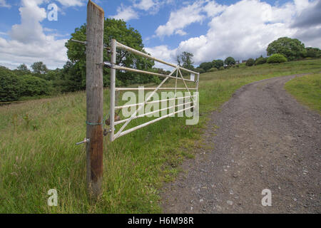 Un cancello aperto. Foto Stock