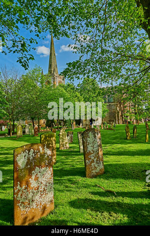 Chiesa della Santa Trinità Stratford upon Avon - luogo di sepoltura per William Shakespeare, famosa in tutto il mondo il drammaturgo Foto Stock