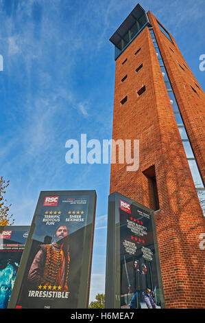 Royal Shakespeare Theatre torre in Stratford upon Avon Foto Stock