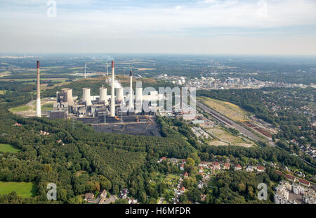 Fotografia aerea, Uniper powerplant Ltd, power station Gelsenkirchen Scholven, centrali elettriche a carbone, Gladbeck, la zona della Ruhr, Foto Stock